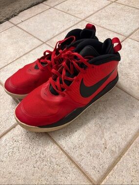 Nike Red and Black High-Top Basketball Shoes
